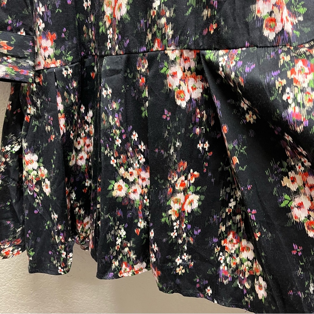 Tuckernuck Tate Dress Onyx Falling Flowers Bouquet Floral Ruffle Pleated Hem 3XL - Picture 9 of 11